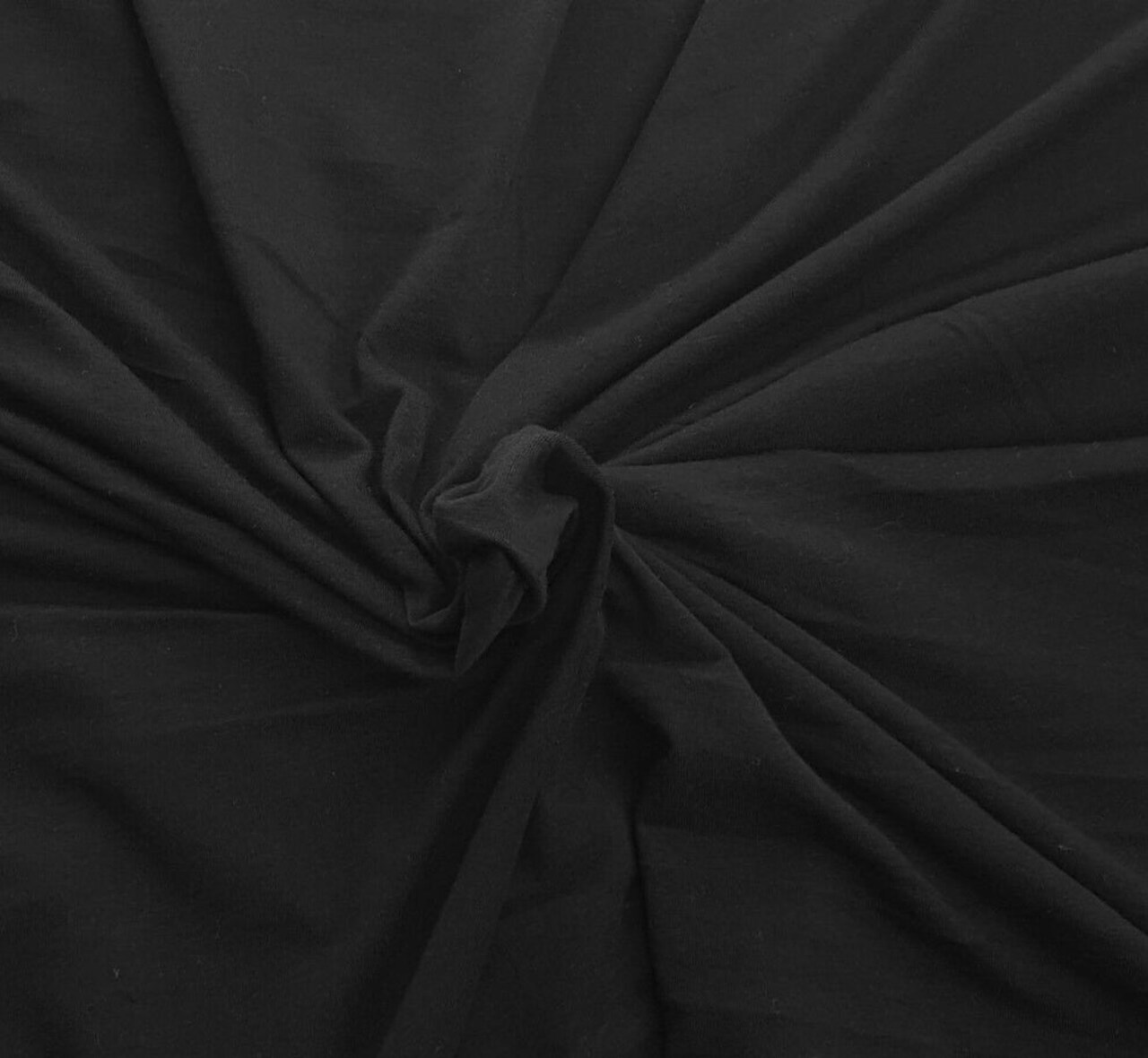 1 Yard Black Micro Modal Supima Cotton Spandex Jersey Knit Fabric for Premium Tops and Tees